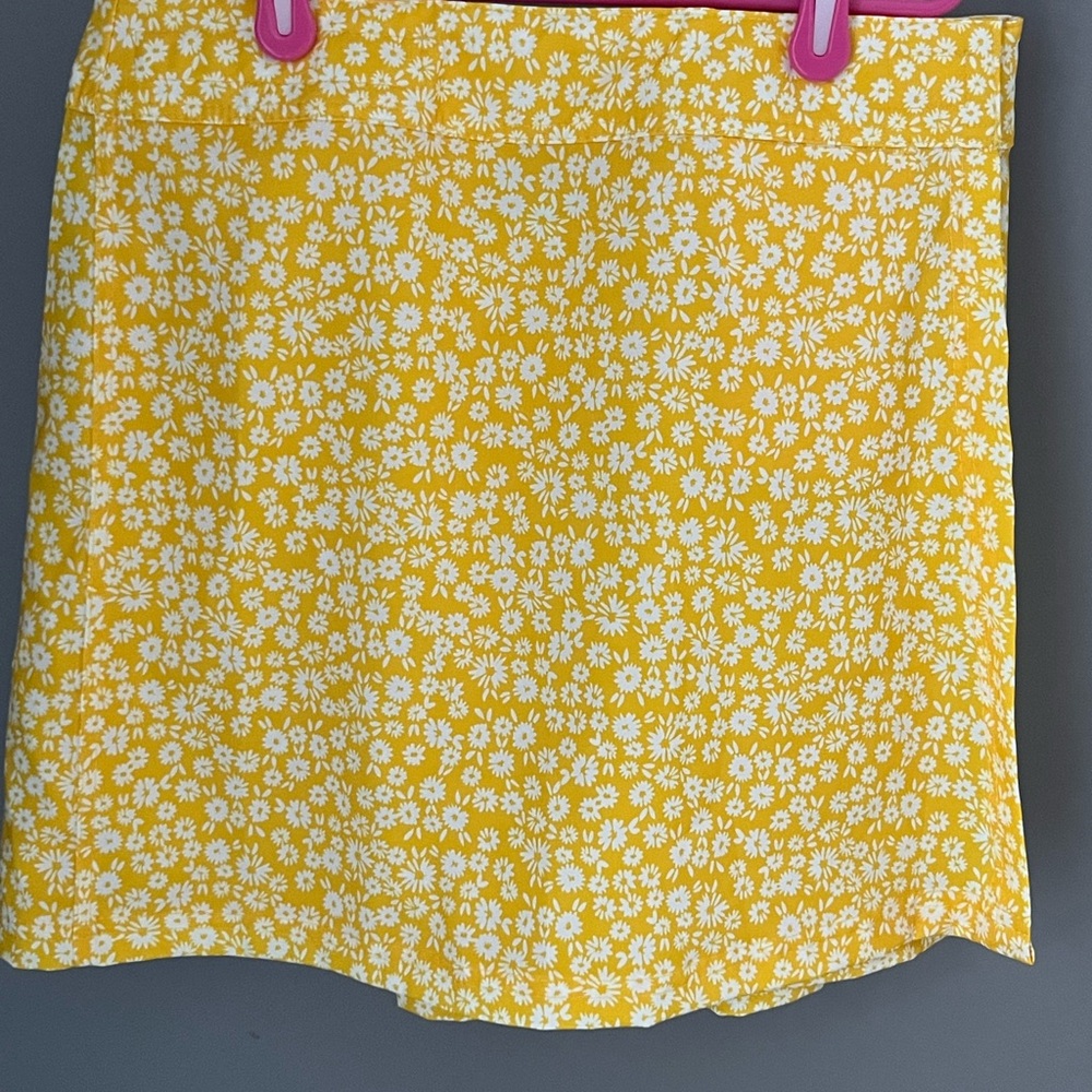 Yellow Floral Wrap Skirt Ripskirt Hawaii XS
